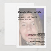 写真 追悼式・葬儀・メモリアル 招待状 (正面/裏面)