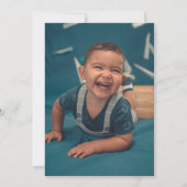 写真 野球 赤ちゃん 奉献 招待状 十字架付き (裏面)