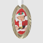 写真 – 金ゴールドエレガントの色あせたサテン オーナメント (正面)