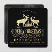 写真 | 金ゴールドグリッタートナディアスタッグ 招待状 (正面/裏面)