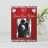 写真、鳩、シルバーハート&グリッター- Crimson Red セーブザデート (スタンド正面)