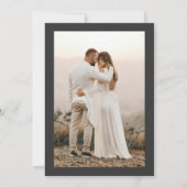 写真 黒いリボン 彼女は結婚する ブライダルシャワー 招待状 (裏面)