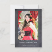 写真 黒板背景 - 3x5 卒業発表 招待状 (裏面)