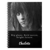 写真 黒白 名言 若手プロフェッショナル ノートブック (正面)