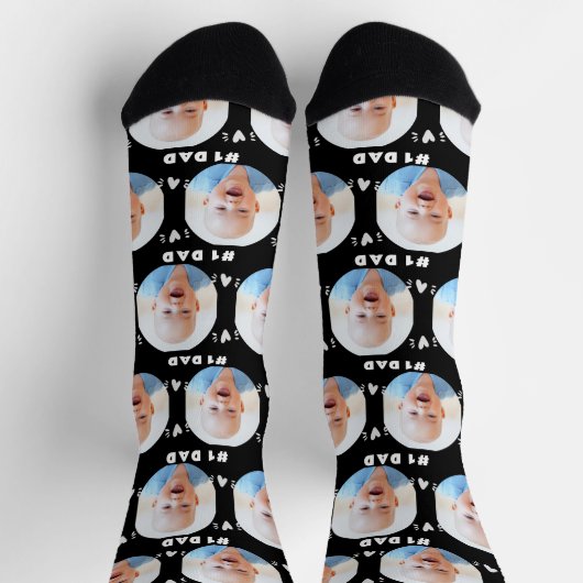 写真#1パパベビーまたはチャイルドファーズデイブラック ソックス (上部)