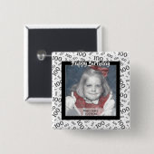 写真： 100番目の乱数パターン黒100 缶バッジ (正面&裏面)