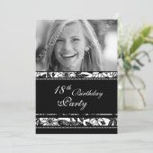 写真 18歳の誕生日パーティー招待状 招待状 (スタンド正面)