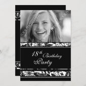 写真 18歳の誕生日パーティー招待状 招待状 (正面/裏面)