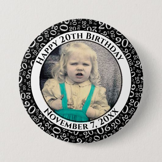 写真 | 20誕生日乱数ブラック 缶バッジ (正面)