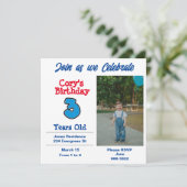 写真：3歳の少年のパーティー 招待状 (スタンド正面)