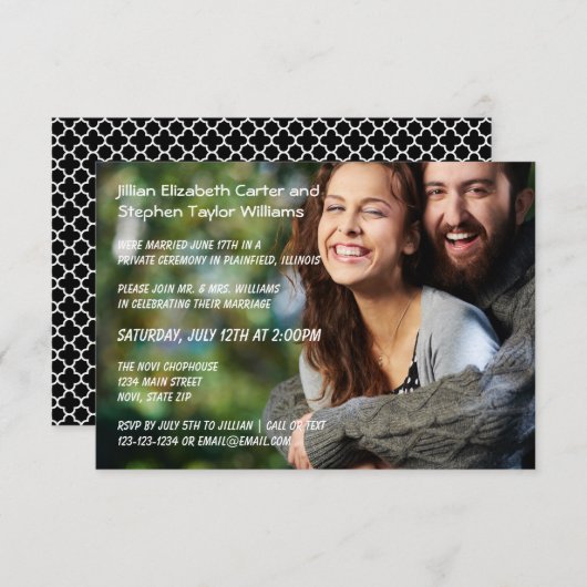 写真- 3x5結婚の発表 招待状 (正面/裏面)