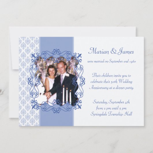 写真 50周年結婚記念パーティー招待状 招待状 (正面)