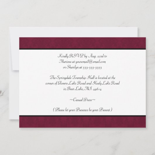 写真 50周年結婚記念日パーティー 招待状 (裏面)