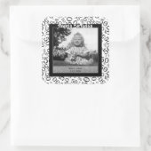 写真: 50番目の数値パターン白黒 スクエアシール (バッグ)