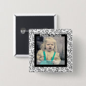 写真： 50番目の数値パターン白黒 缶バッジ (正面&裏面)