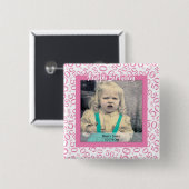 写真: 50番目の数字のパターン(ピンクと白) 缶バッジ (正面&裏面)