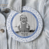 写真: 60番目の数字のパターン(青と白) 缶バッジ (インサイチュ)