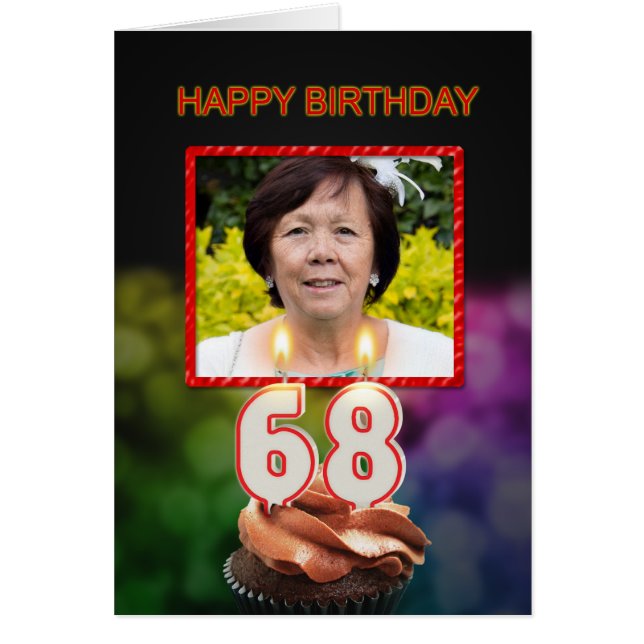 写真、68番目の誕生日カードを追加する (正面)