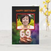 写真、69番目の誕生日カードを追加する カード (黄色い花)