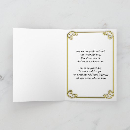 写真、74番目の誕生日カードとキャンドルの追加 カード (内部)