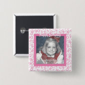 写真: 90番目の数字パターン(ピンクと白) 缶バッジ (正面&裏面)