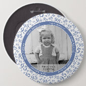 写真: 95番目の乱数パターンブルー 缶バッジ (正面&裏面)