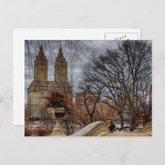 写真：Bow Bridge in Central Park, NYC ポストカード (正面/裏面)