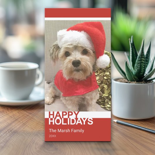 写真 – Color モダン Block Red White Christmas シーズンカード