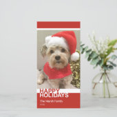 写真 – Color モダン Block Red White Christmas シーズンカード (スタンド正面)