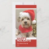 写真 – Color モダン Block Red White Christmas シーズンカード (正面)