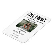 写真「Free Drinks」日付の保存 マグネット (左側)