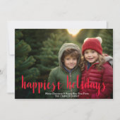 写真 – Happiest Holidings脚本モダンとストライプ シーズンカード (正面)