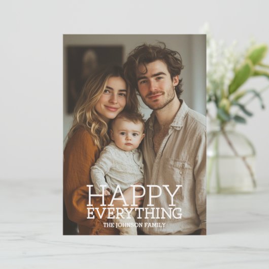 写真 – Happy Everything Greeting - chalkboard シーズンカード (スタンド正面)