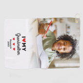 写真 I ラブ マイ グランマ ゴルファー ネーム カスタム ゴルフタオル (横)