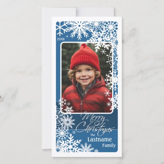 写真 - Let It Snow - 青白い雪の結晶 シーズンカード (正面)