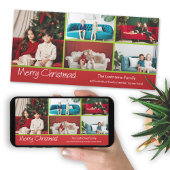 写真 – Merry Christmasと5枚のコラージュ シーズンカード