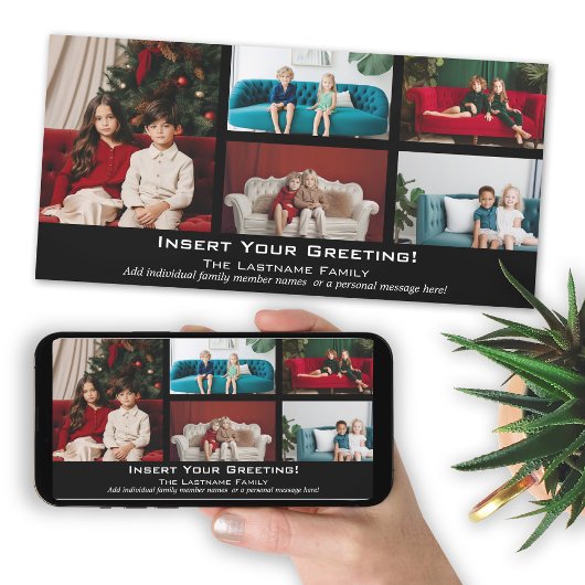 写真 – Merry Christmasと5枚のコラージュ シーズンカード