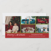 写真 – Merry Christmasと5枚のコラージュ シーズンカード (正面)
