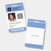 写真 QRコード ロゴ 従業員ID バッジ (正面＆裏面)