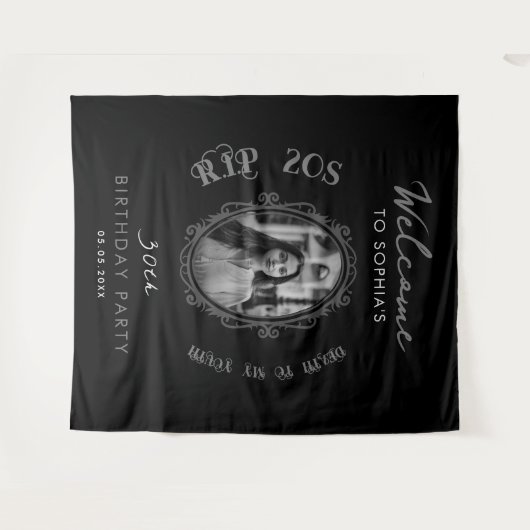 写真 RIP 20代 30歳誕生日パーティー ウェルカムバックドロップ タペストリー (正面(横))