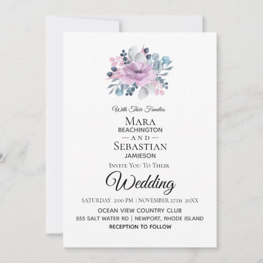 *～*写真 – RSVP - QRフローラブーケ結婚ー 招待状 (正面)