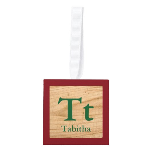 写真ABCは誕生Statsの記念品を妨げます キューブオーナメント (正面)