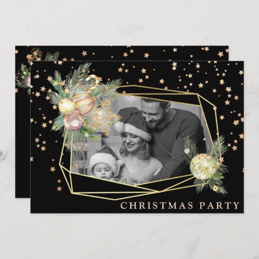 *~*写真AP20ファミリー企業のクリスマスパーティー 招待状 (正面/裏面)