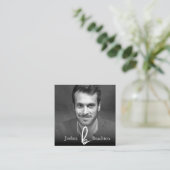 *~*写真AP31プロフェッショナルシンプルQRミニマル スクエア名刺 (スタンド正面)