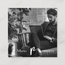 *~*写真AP31 QRプロフェッショナルシンプルミニマル スクエア名刺