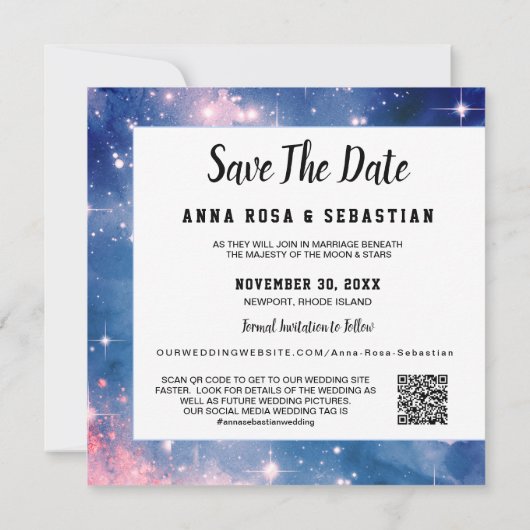 *~*写真AR6のウェブサイトQR結婚の日付を保存 セーブザデート (裏面)