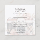 写真Bohoフローラ名刺テンプレート スクエア名刺 (裏面)