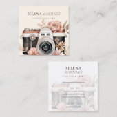 写真Bohoフローラ名刺テンプレート スクエア名刺 (正面/裏面)