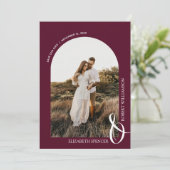 写真Burgundy QRコード結婚式の日付を保存 セーブザデート (スタンド正面)