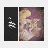 写真Create Your Own Monogramイニシャルカスタム フリースブランケット (正面(横))